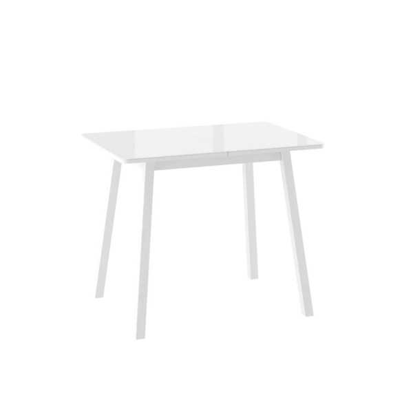 Стол TIRK RADIAL-94, раздвижной со стеклом 94(126)х64, БЕЛЫЙ/БЕЛЫЙ